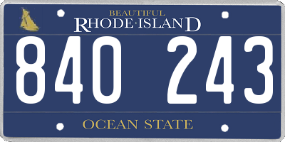 RI license plate 840243