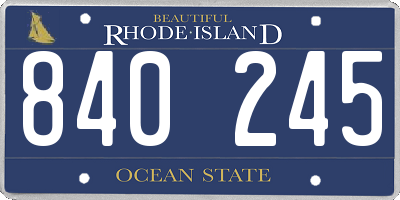 RI license plate 840245