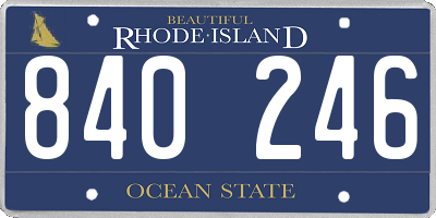 RI license plate 840246
