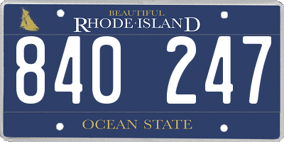 RI license plate 840247