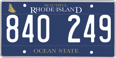 RI license plate 840249