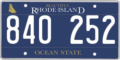 RI license plate 840252
