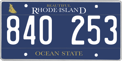 RI license plate 840253