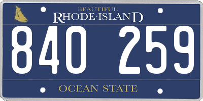 RI license plate 840259