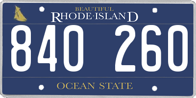 RI license plate 840260