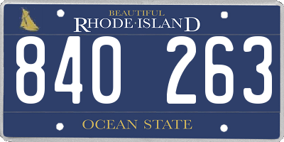 RI license plate 840263