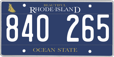 RI license plate 840265