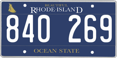 RI license plate 840269