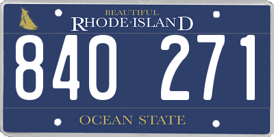 RI license plate 840271