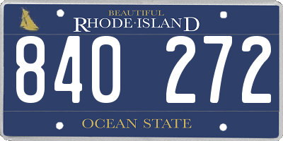 RI license plate 840272