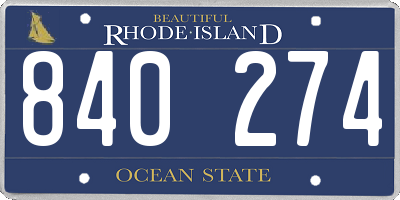 RI license plate 840274