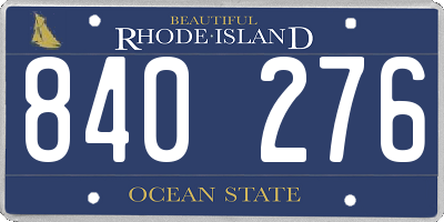 RI license plate 840276