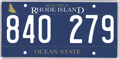 RI license plate 840279