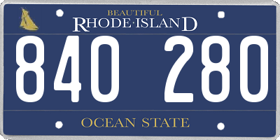 RI license plate 840280