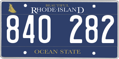 RI license plate 840282