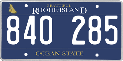 RI license plate 840285