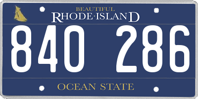 RI license plate 840286