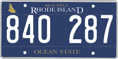RI license plate 840287