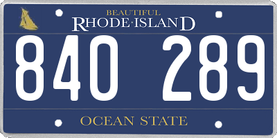 RI license plate 840289