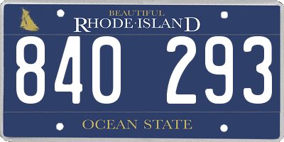 RI license plate 840293