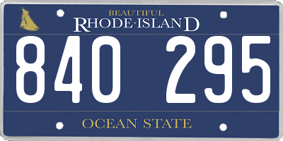 RI license plate 840295