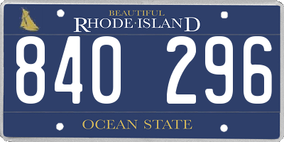 RI license plate 840296