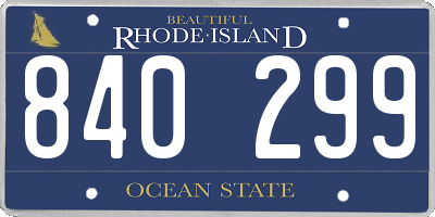 RI license plate 840299