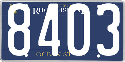 RI license plate 8403