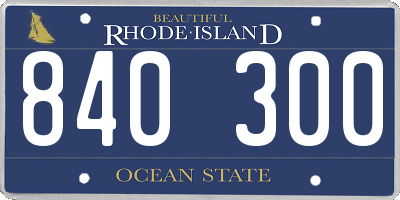 RI license plate 840300