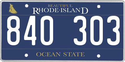 RI license plate 840303