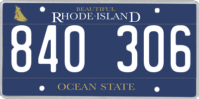 RI license plate 840306