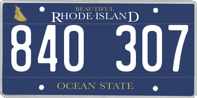 RI license plate 840307