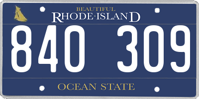 RI license plate 840309