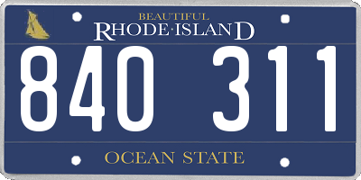 RI license plate 840311