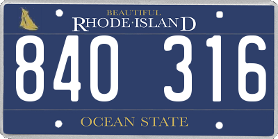 RI license plate 840316