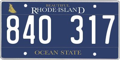 RI license plate 840317