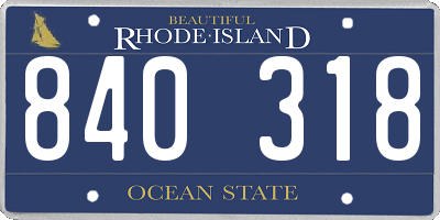 RI license plate 840318