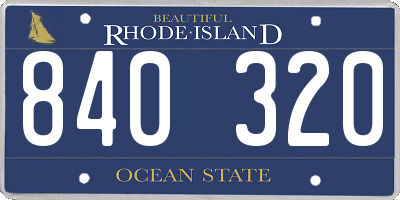 RI license plate 840320