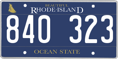 RI license plate 840323