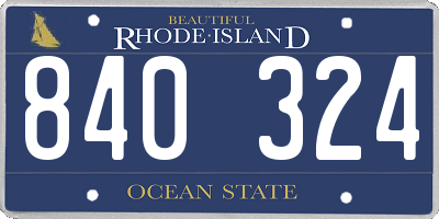 RI license plate 840324
