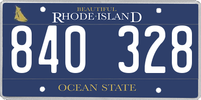 RI license plate 840328