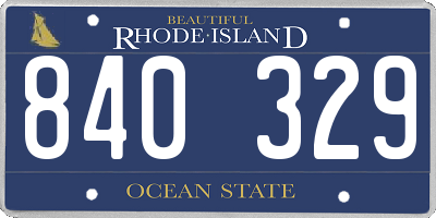 RI license plate 840329