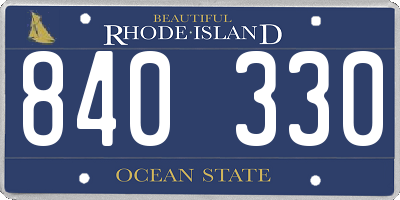 RI license plate 840330