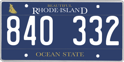 RI license plate 840332