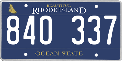 RI license plate 840337