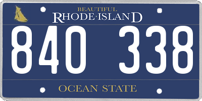 RI license plate 840338