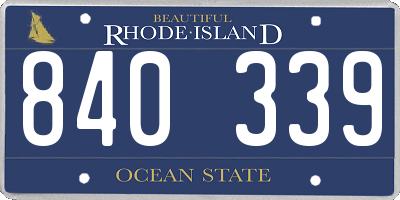 RI license plate 840339