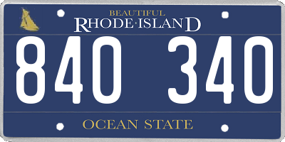 RI license plate 840340
