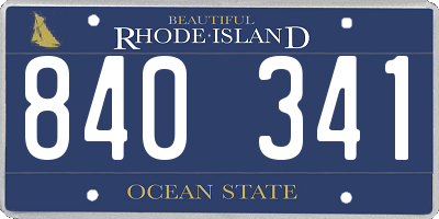 RI license plate 840341