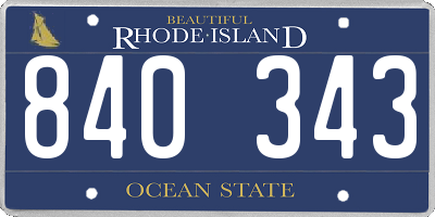 RI license plate 840343